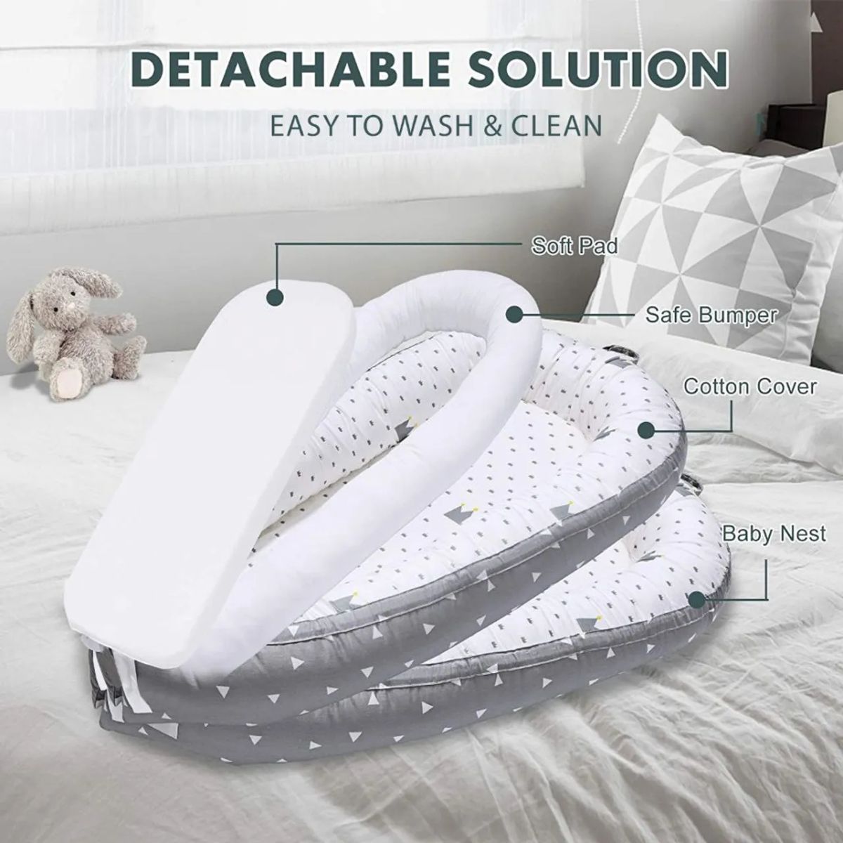 ToddlyToddly SnuggleNest Baby Nest Adjustable Baby Lounger 100% Cotton OEKO - Tex CertifiedBaby Nest - Babies Mart Australia