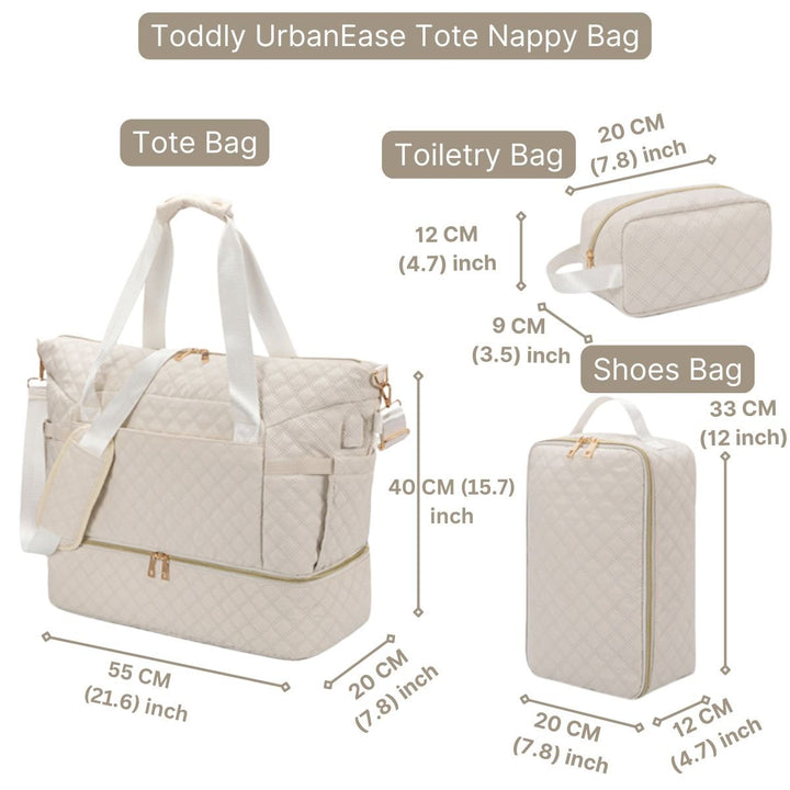 ToddlyToddly UrbanEase Tote Nappy Bag Carryall Large - Capacity Travel - Friendly Baby BagNappy Bags - Babies Mart Australia