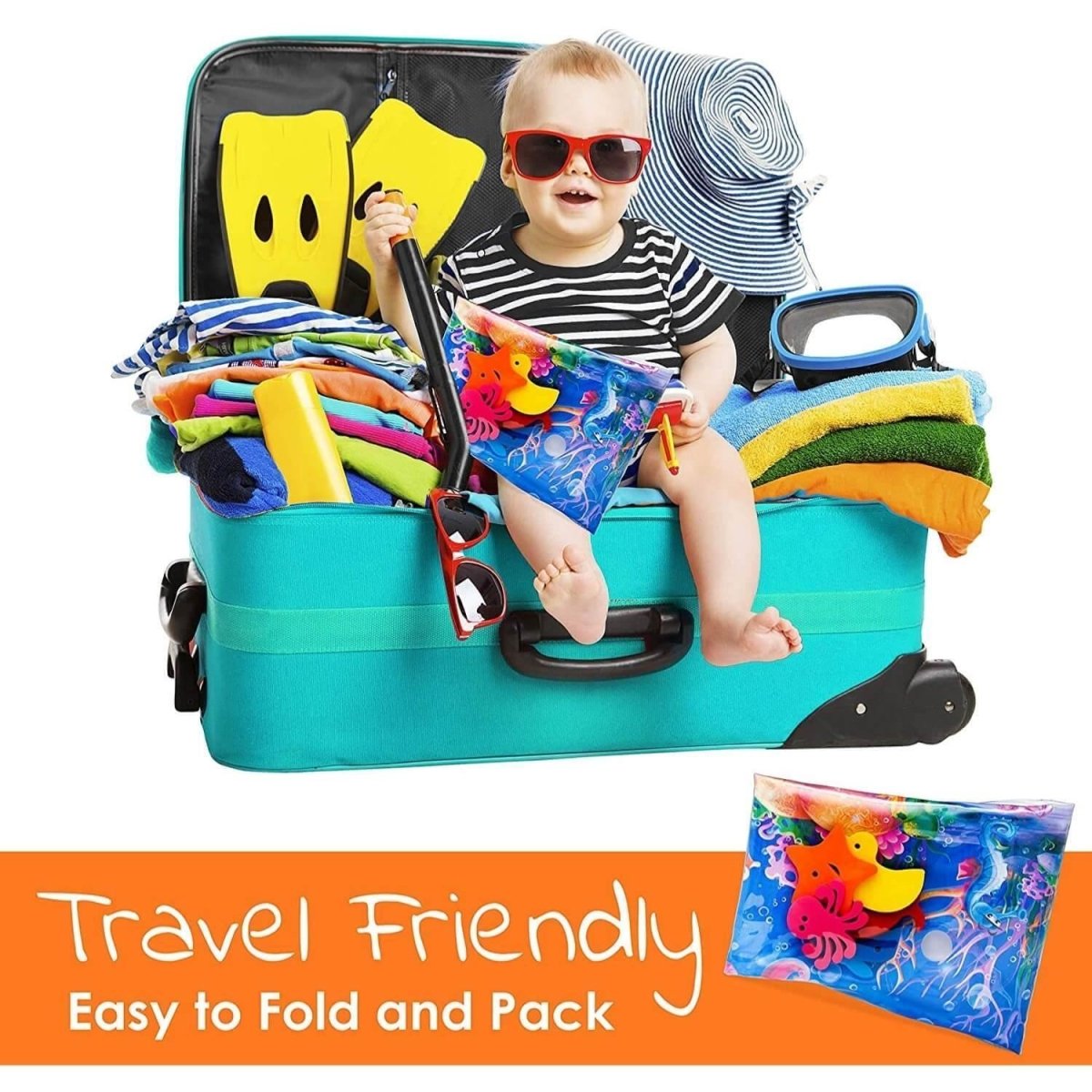 BabiesMart Tummy Time Water Play Mat Sensory Mat for Baby Play