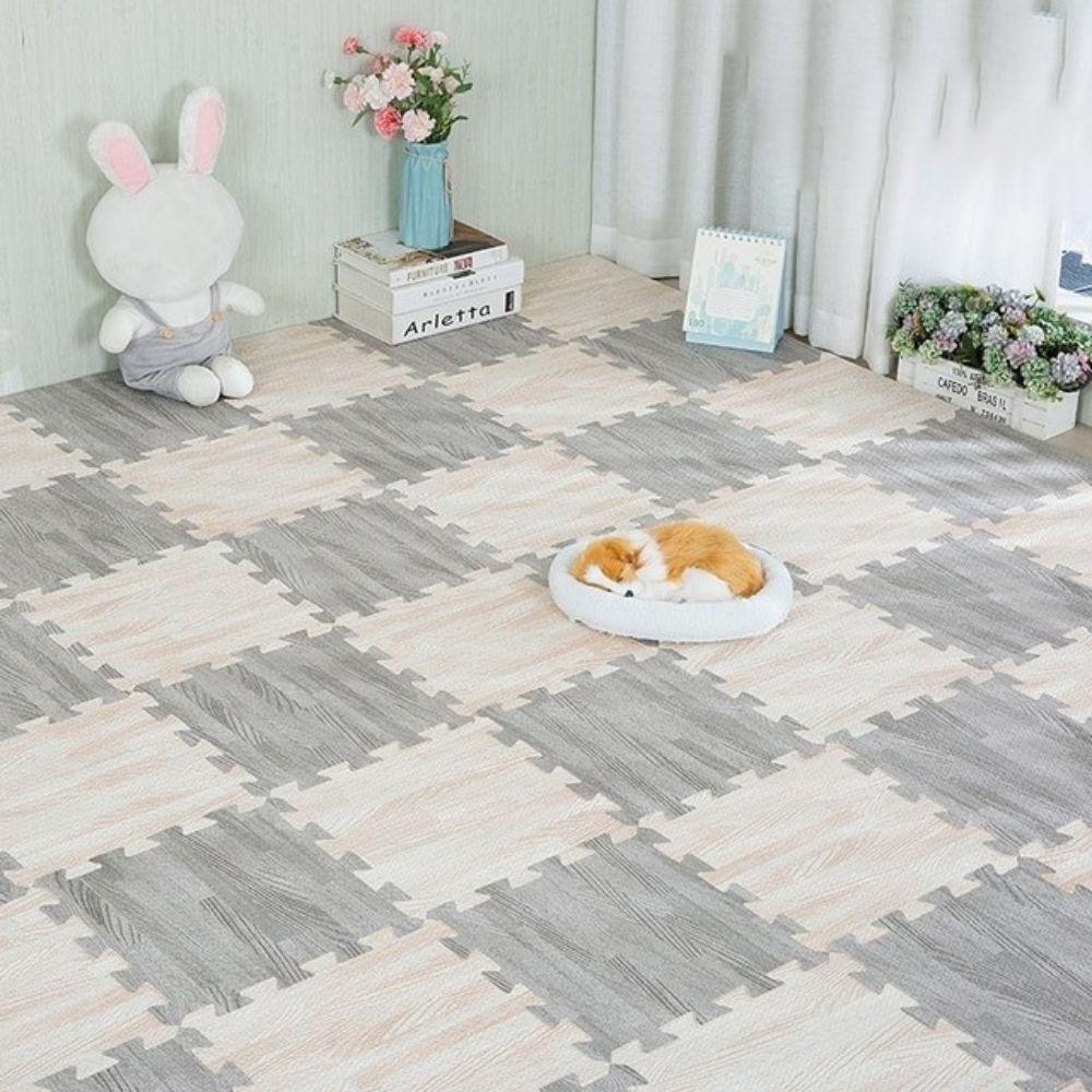 BabiesMart Wood Grain Play Mat Exercise Gym Mat EVA Foam Puzzle MAT - Babies Mart Australia
