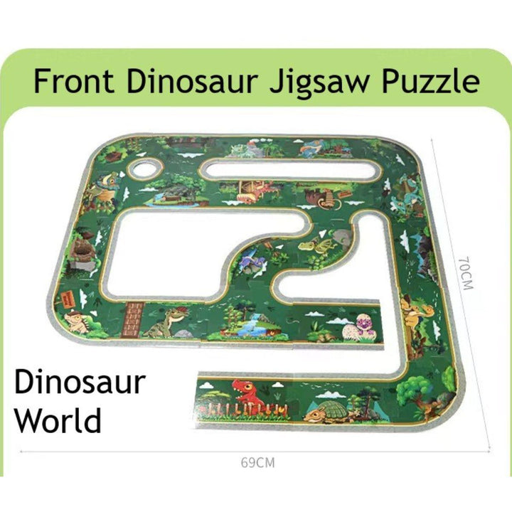 Kidst 3D Dinosaur Puzzle with 3 Toy Cars Educational Playset for Kids - Babies Mart Australia