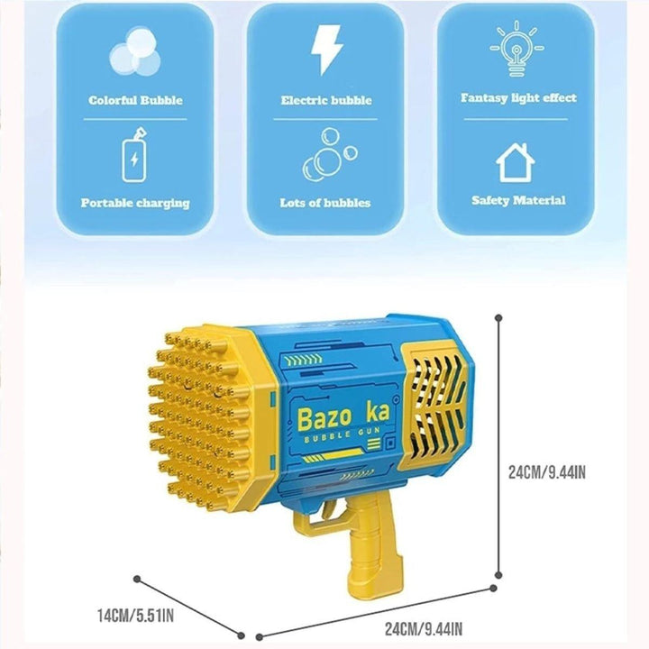 Kidst. Bubble Machine Bazooka Outdoor Bubble Blaster 88 holes Rechargeable - Babies Mart Australia