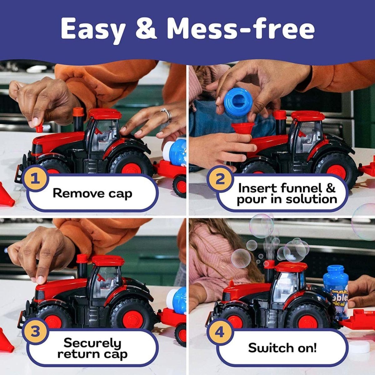 Kidst. Bubble Toy Farm Tractor Toys with Lights & Sounds Fun Toy Tractors - Babies Mart Australia