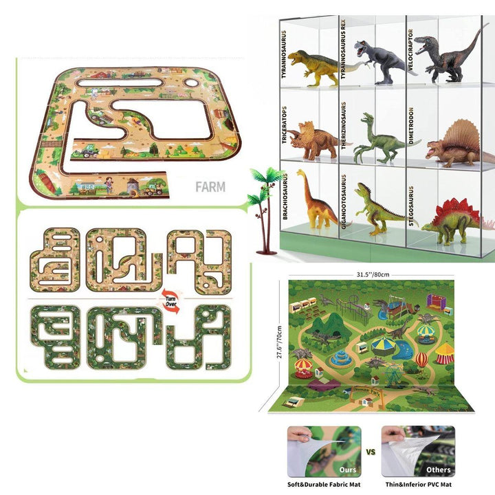 Kidst Dino Adventure Bundle - Complete 3D Dinosaur Puzzle & Dino Park Play Mat - Babies Mart Australia