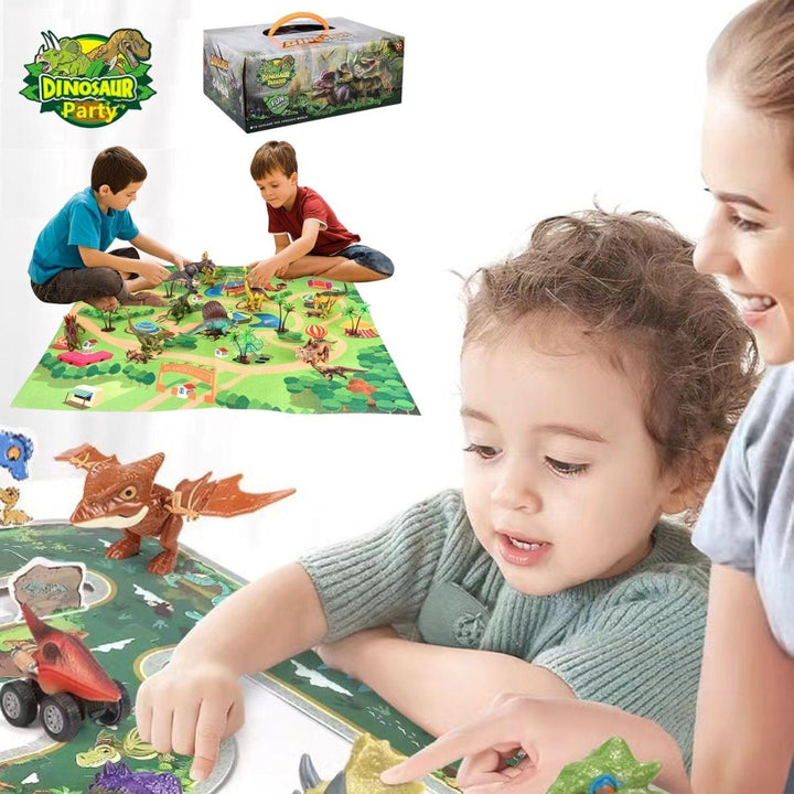 Kidst Dino Adventure Bundle - Complete 3D Dinosaur Puzzle & Dino Park Play Mat - Babies Mart Australia