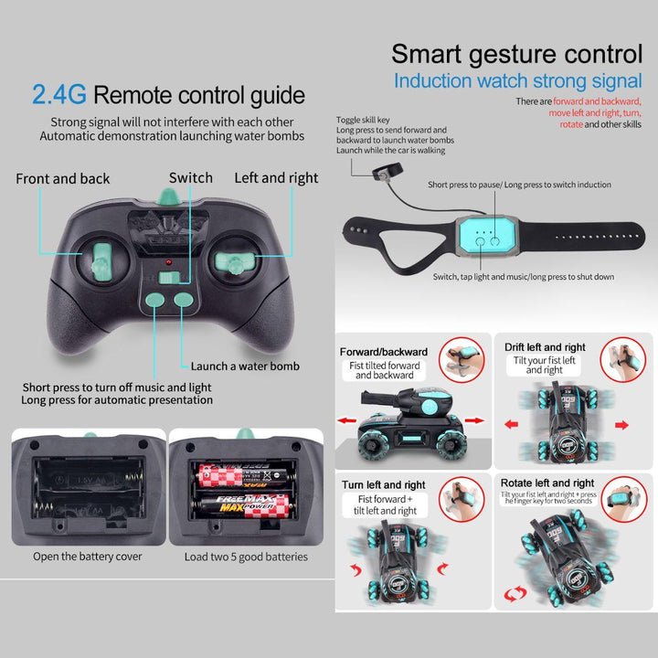 Kidst RC Tank Toy Gesture-Controlled All-Terrain Remote Control Car for Kids - Babies Mart Australia