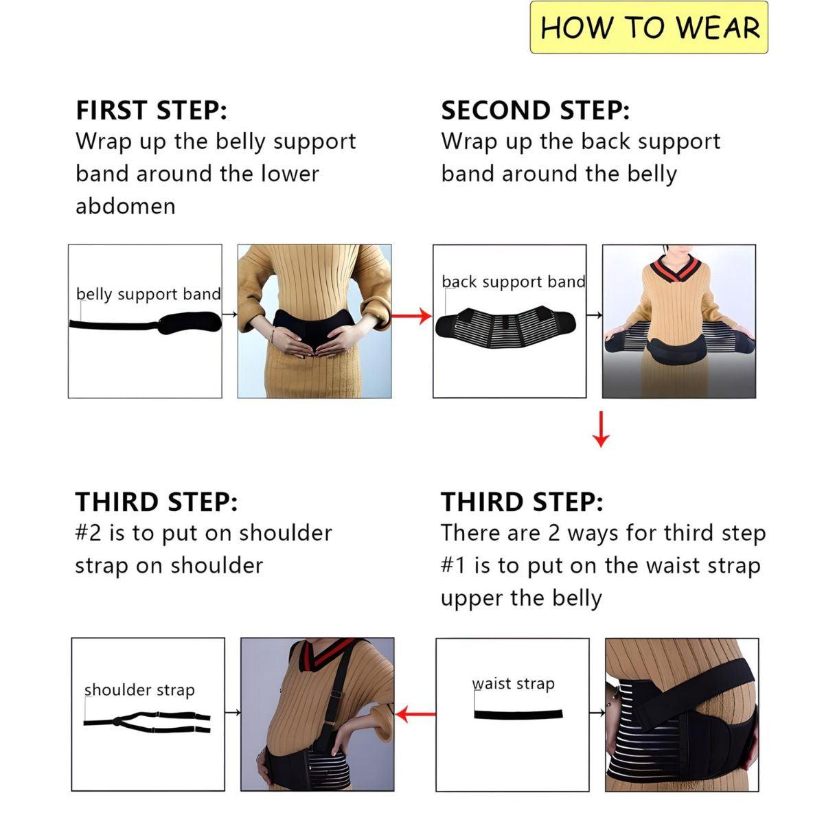 Toddly BellyCare Belly Bands Maternity Belt Pregnancy Support With Straps - Babies Mart Australia